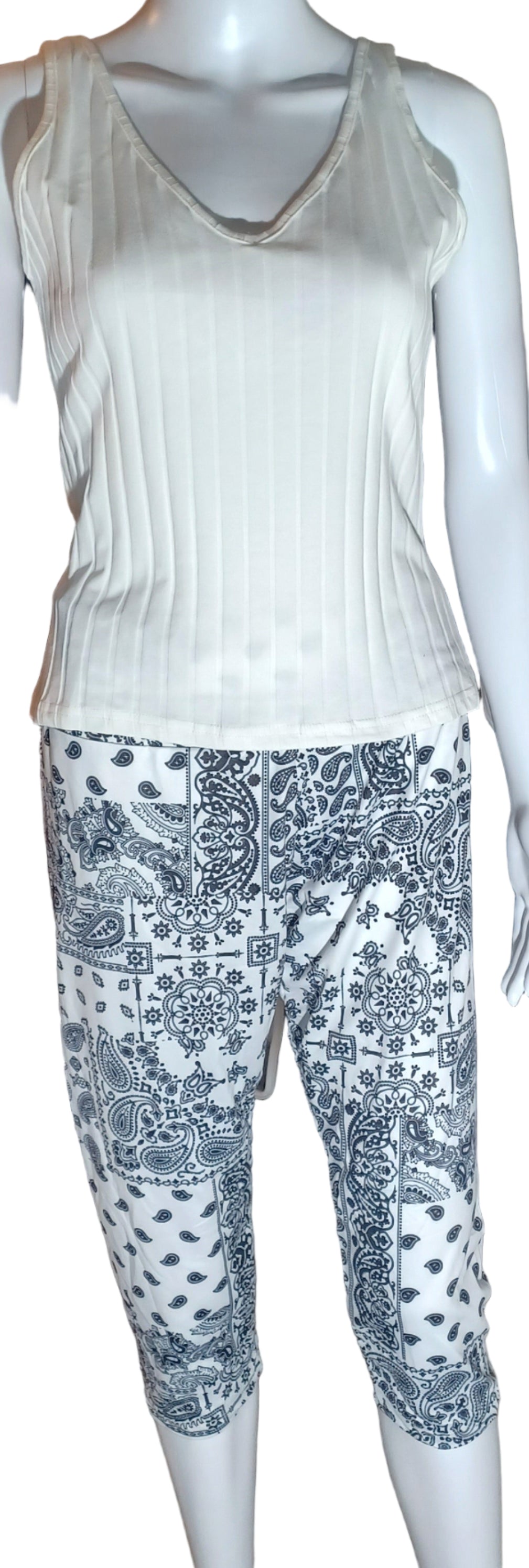 High Waist Capri Skinny Leggings