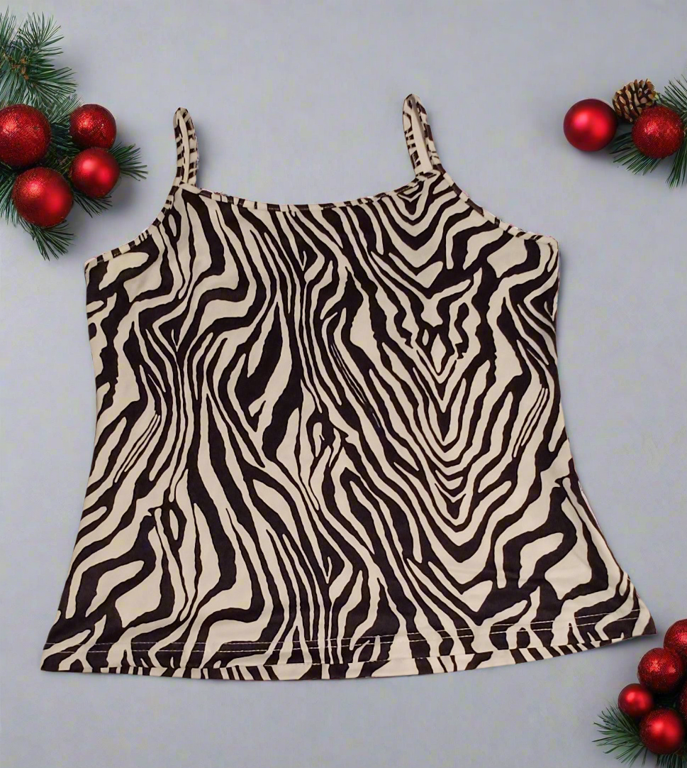 Strap Top, Cami Animal Print Casual Tops