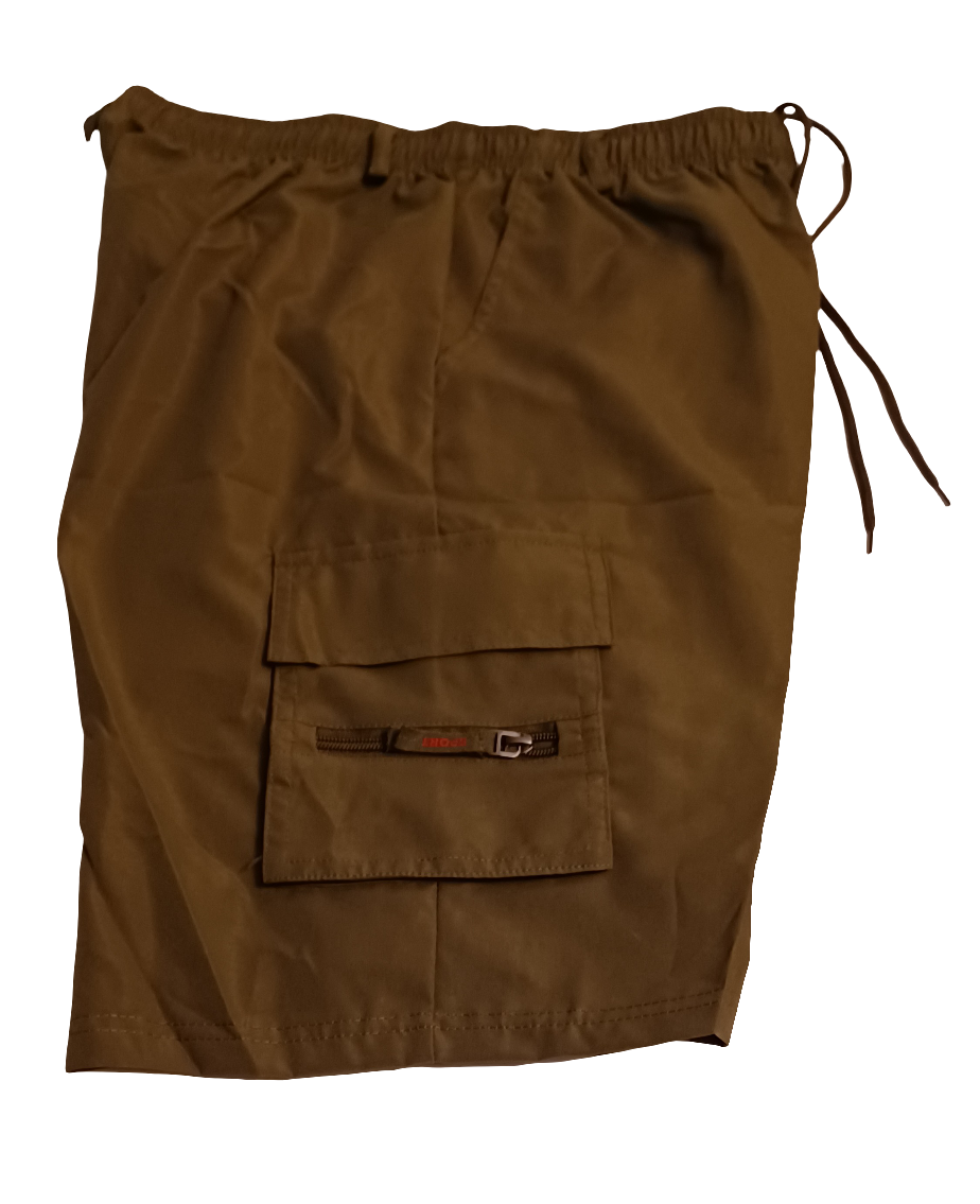 Loose Fit Elastic Waist Cargo Shorts