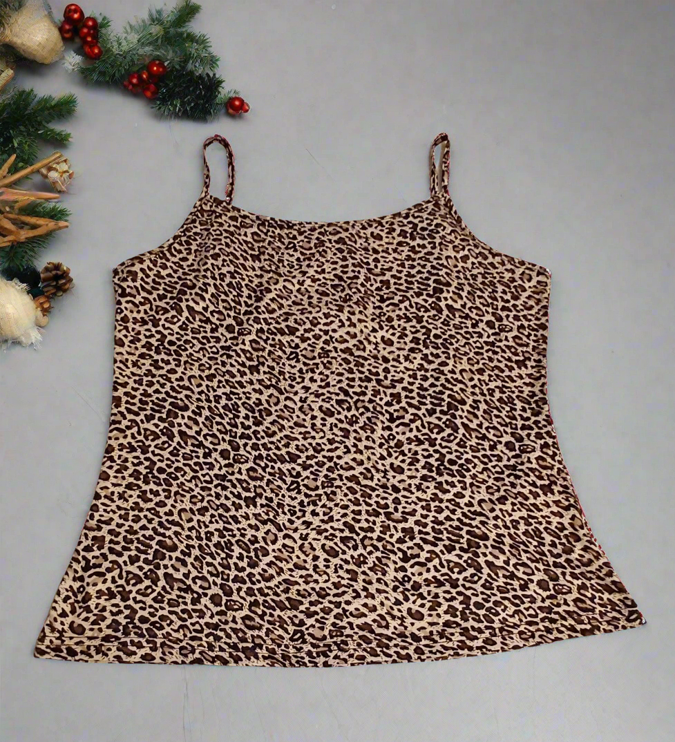 Strap Top, Cami Animal Print Casual Tops