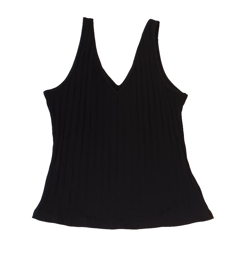 Ribbed V-neck Tank Top