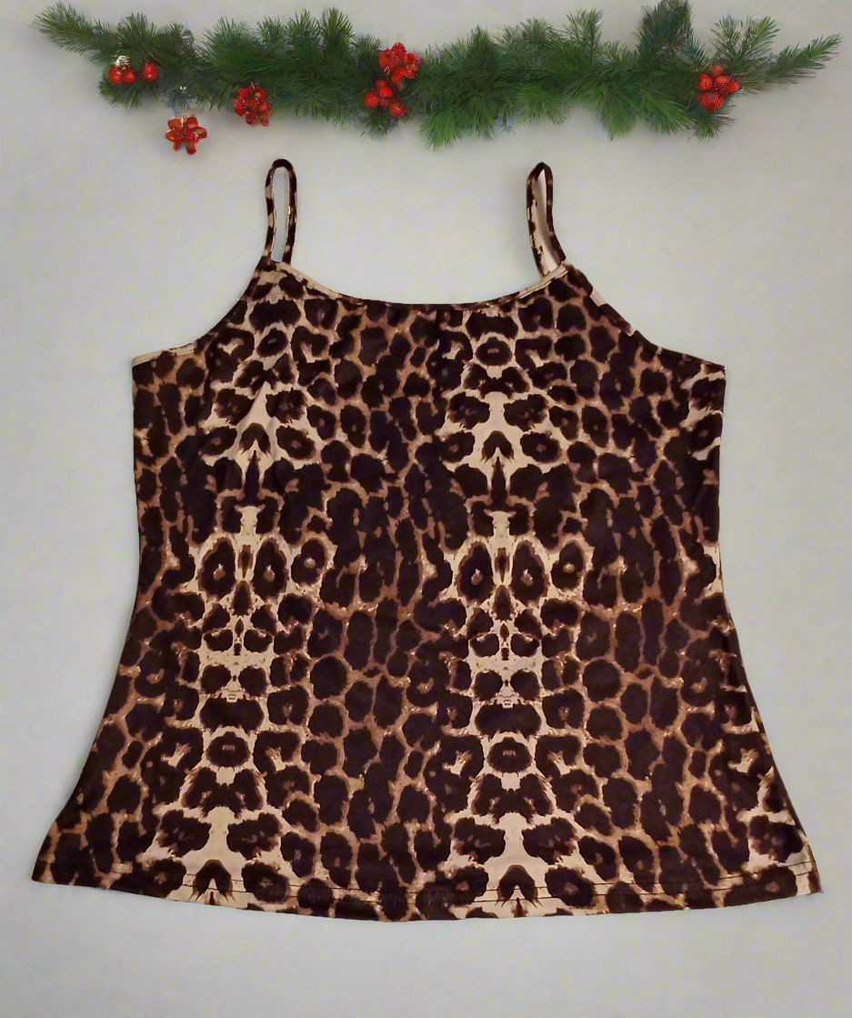 Strap Top, Cami Animal Print Casual Tops