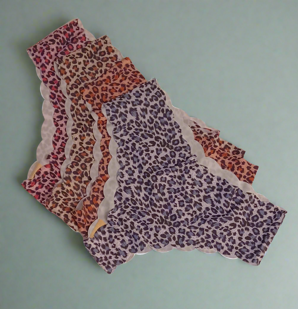 4pk Women's Seamless Leopard Print Panties (no camel)