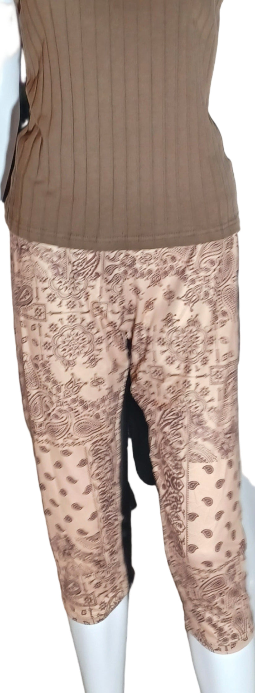 High Waist Capri Skinny Leggings